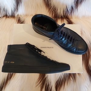Common Projects Men's navy blue high top sneakers